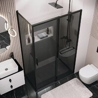 Душевая стенка Grossman Style 70x195 200.K33.05.70.21.10 (черный матовый,стекло тонированное) - Превью изображения №3 — Интернет-Магазин TECNO.BY