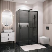 Душевая стенка Grossman Style 70x195 200.K33.05.70.21.10 (черный матовый,стекло тонированное) - Превью изображения №2 — Интернет-Магазин TECNO.BY