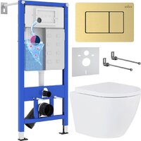 Roxen Antares в комплекте с инсталляцией StounFix Dual Fresh 6 в 1 968454 (кнопка: брашированное золото)