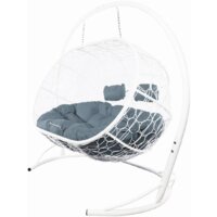 M-Group Лежебока 11180109 (с белым ротангом/серая подушка)