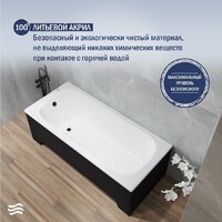 Lauter Sophia 150 21205150 (с ножками, лицевым экраном черного цвета и сифоном 21Y31001 матовый черный) Image #5