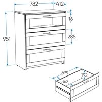 Mio Tesoro Нави 3 ящика 2.15.02.020.4 (серый, со стеклом) Image #7