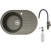БелЭворс Rondo L + смеситель W74004-9 + дозатор L405-1 (серый/сатин)