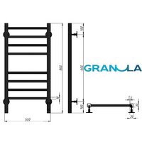 Granula Квадро Сплит 50х80 (терморегулятор с таймером черный матовый) Image #6