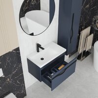 Lauter Тумба под умывальник Eva 69 (гранатовый полуматовый, ручка черная матовая сталь) Image #6