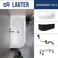 Lauter Bliss 150 P 21201052P (с ножками, лицевым экраном черного цвета и сифоном 21Y11021 матовый черный) Image #1