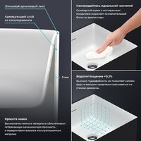 Wellsee Pure BY Wellsee 230713000 (отдельностоящий, без отверстия под смеситель, матовый черный/глянцевый белый) Image #4