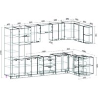 Интерлиния Мила Лайт 1.68x3.4 правая без столешницы (дуб золотой/антрацит) Image #2