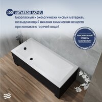 Ванна Lauter Estelle 160 21206060 (с ножками, черным подголовником и черным лиц.экраном) - Превью изображения №5 — Интернет-Магазин TECNO.BY