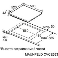Варочная панель MAUNFELD CVI593SFBK LUX Inverter - Превью изображения №8 — Интернет-Магазин TECNO.BY