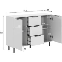 Тумба Mio Tesoro Rimini KOM2D3S (белый/белый) - Превью изображения №8 — Интернет-Магазин TECNO.BY