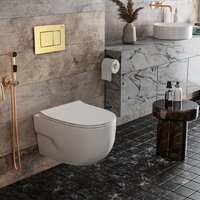 Roxen Porto в комплекте с инсталляцией StounFix Dual Fresh 6 в 1 968478 (кнопка: брашированное золото) Image #2