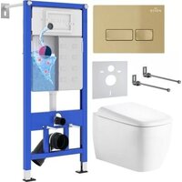 Roxen Martin в комплекте с инсталляцией StounFix Dual Fresh 6 в 1 968506 (кнопка: брашированное золото)