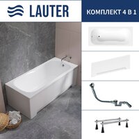 Lauter Sophia 150 21205150 (с ножками, лицевым экраном белого цвета и сифоном 21Y32000 хром)