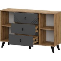 Mio Tesoro Байкал 3 ящика двухстворчатый (дуб золотистый/графит) Image #2