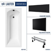 Ванна Lauter Amelia 150х70 21204050 (с ножками, лицевым черным и торцевым экраном) - Превью изображения №2 — Интернет-Магазин TECNO.BY