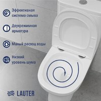 Унитаз напольный Lauter W246 2110246 + гигиенический душ Rainix 21LT7711CH (горизонтальный выпуск) - Превью изображения №5 — Интернет-Магазин TECNO.BY
