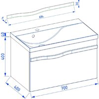 Lauter Тумба под умывальник Eva 69 (черный матовый, ручка из матовой стали) Image #4