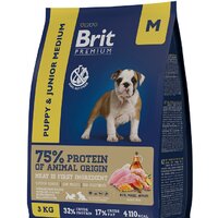 Brit Premium Dog Puppy and Junior Medium курица 3 кг
