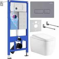 Roxen Martin в комплекте с инсталляцией StounFix Dual Fresh 6 в 1 968505 (кнопка: серый бетон)