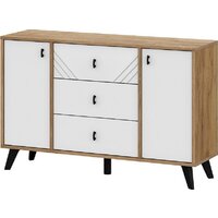 Mio Tesoro Байкал 3 ящика двухстворчатый (дуб золотистый/белый матовый)