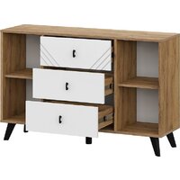 Mio Tesoro Байкал 3 ящика двухстворчатый (дуб золотистый/белый матовый) Image #2