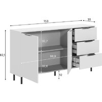 Тумба Mio Tesoro Rimini KOM2D3S/150 (белый/белый) - Превью изображения №6 — Интернет-Магазин TECNO.BY