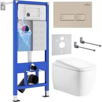 Roxen Martin в комплекте с инсталляцией StounFix Dual Fresh 6 в 1 968504 (кнопка: пастель бежевый)