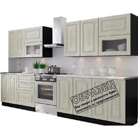 Артём-Мебель Адель со стеклом МДФ 2.6м (жемчуг матовый текстурный)