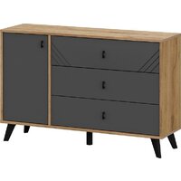 Mio Tesoro Байкал 3 ящика со створкой (дуб золотистый/графит)