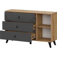 Mio Tesoro Байкал 3 ящика со створкой (дуб золотистый/графит) Image #4