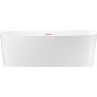 Wellsee Belle Spa 2.0 170x75 235804004 (пристенная ванна белый глянец, экран, каркас, сифон-автомат золото)