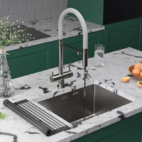 Кухонная мойка Roxen Uno 560210-54-GR сатин/текстурная (с ролл-матом и дозатором) - Превью изображения №3 — Интернет-Магазин TECNO.BY