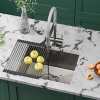 Кухонная мойка Roxen Uno 560210-54-GR сатин/текстурная (с ролл-матом и дозатором) - Превью изображения №2 — Интернет-Магазин TECNO.BY