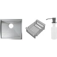 Schtoff Undermount Best Decor Silver 4545 + коландер KR-1 GREY + дозатор SD-1 GREY