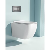 Унитаз подвесной Roxen Cube One Rimless 6 в 1 StounFix Dual Fresh 616329 (оружейная сталь/металл) - Превью изображения №10 — Интернет-Магазин TECNO.BY