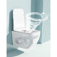 Унитаз подвесной Roxen Cube One Rimless 6 в 1 StounFix Dual Fresh 616329 (оружейная сталь/металл) - Превью изображения №11 — Интернет-Магазин TECNO.BY