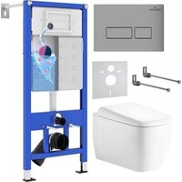 Roxen Martin в комплекте с инсталляцией StounFix Dual Fresh 6 в 1 968503 (кнопка: хром - матовый)