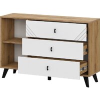 Mio Tesoro Байкал 3 ящика со створкой (дуб золотистый/белый матовый) Image #4