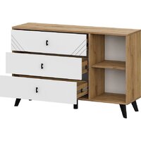 Mio Tesoro Байкал 3 ящика со створкой (дуб золотистый/белый матовый) Image #3