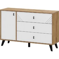 Mio Tesoro Байкал 3 ящика со створкой (дуб золотистый/белый матовый)