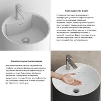 Wellsee Chalice Perfection 230616000 (отдельностоящий, с отверстием под смеситель, матовый черный/глянцевый белый) Image #5