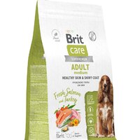 Brit Dog Adult Medium Healthy Skin&Shiny Coat с лососем и индейкой 3 кг