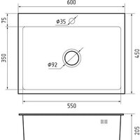 GranFest Metal нержавеющая сталь AISI 304 PVD GF-6045 Графит (с сифоном) Image #4