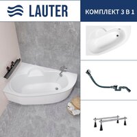 Lauter Valencia 140x95 2102140L (с ножками и сифоном 21Y32002 белый)