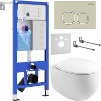 Roxen Egg в комплекте с инсталляцией StounFix Dual Fresh 6 в 1 966619 (кнопка: бежевый)