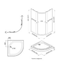 Triton Альфа Блэк А1 100х100 без поддона (прозрачное стекло) Image #2