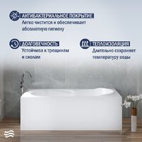 Ванна Lauter Celeste 160x70 21060060 (с каркасом и сифоном 21Y11010 хром) - Превью изображения №6 — Интернет-Магазин TECNO.BY