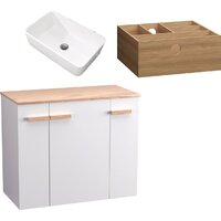 Lauter Тумба под умывальник Adri 79 + 21674A (белый глянец, с органайзером 23)