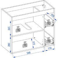 Lauter Тумба под умывальник Adri 79 + 21674A (белый глянец, с органайзером 23) Image #21